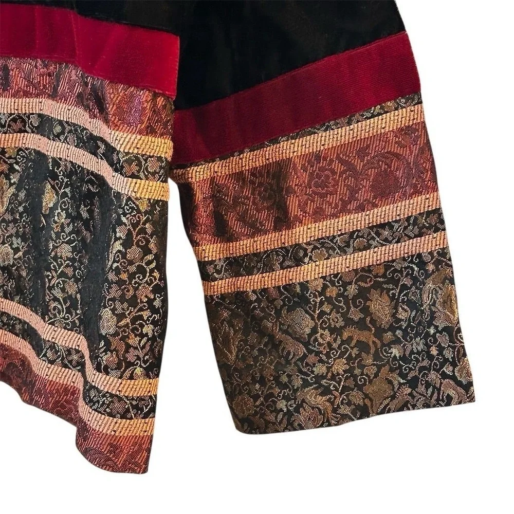 Coldwater Creek 1X Black Velvet Jacket Tapestry Classic Caeer Art to Wear‎